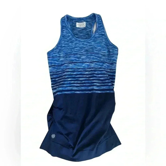 Athleta Finish Fast Racerback Tank Top Blue Stretch Style - Picture 6 of 6